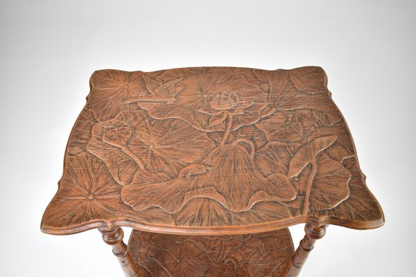 Japanese Sculpted Wooden Tea Table, 1900s-GXL-1719569