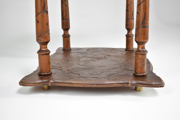 Japanese Sculpted Wooden Tea Table, 1900s-GXL-1719569