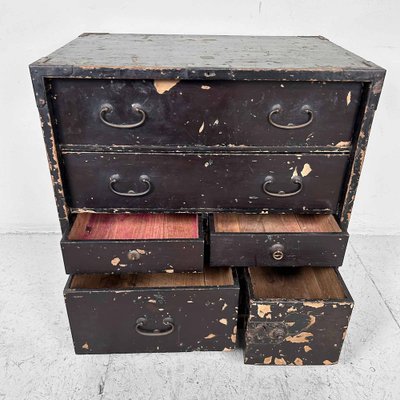 Japanese Tansu Meiji Lacquer Chest of Drawers, 1890s-DWL-1805378