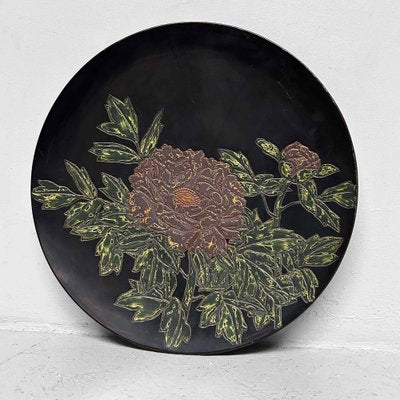 Japanese Urushi-Suri Lacquer Bowl with Floral Design, 1940s-DWL-1786922