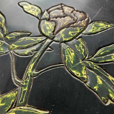 Japanese Urushi-Suri Lacquer Bowl with Floral Design, 1940s-DWL-1786922