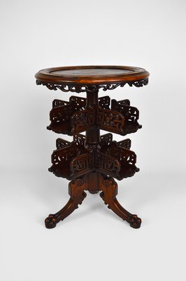 Japonaiserie Bookcase Pedestal Table Attributed to Gabriel Viardot, 1880s-XNH-1166240