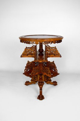 Japonaiserie Pedestal Table with Shelves Attributed to Gabriel Viardot, 1880s-XNH-1022792