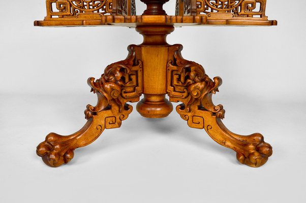 Japonaiserie Pedestal Table with Shelves Attributed to Gabriel Viardot, 1880s-XNH-1022792