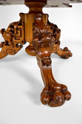 Japonaiserie Pedestal Table with Shelves Attributed to Gabriel Viardot, 1880s-XNH-1022792