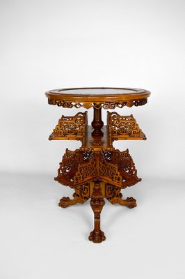 Japonaiserie Pedestal Table with Shelves Attributed to Gabriel Viardot, 1880s-XNH-1022792