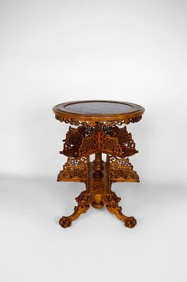 Japonaiserie Pedestal Table with Shelves Attributed to Gabriel Viardot, 1880s-XNH-1022792