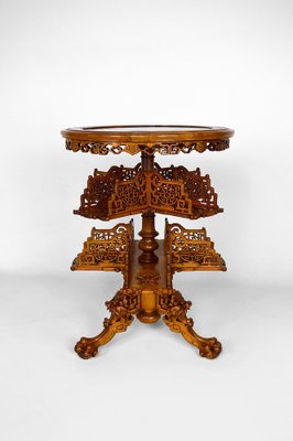 Japonaiserie Pedestal Table with Shelves Attributed to Gabriel Viardot, 1880s-XNH-1022792