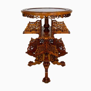 Japonaiserie Pedestal Table with Shelves Attributed to Gabriel Viardot, 1880s-XNH-1022792