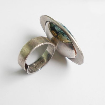 Jasper and Silver Ring by Kupittaan Kulta, Finland-YGE-1327854