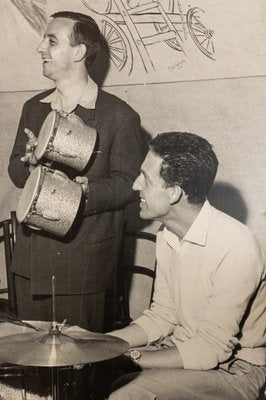 Jazz Band, Black & White Photograph on Wooden Board, 1940s-GPP-1047753