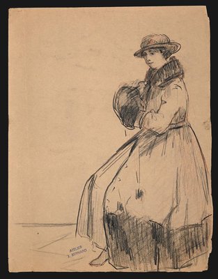 Jean Bernard, Figure of A Woman, Original Pencil Drawing, C. 1910-ZCI-889904