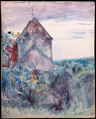 Jean Chapin, Country Church, Original Watercolor, 1917-ZCI-1318111