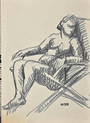 Jean Chapin, Nude of Woman, Pencil Drawing, 1930s-ZCI-1759302