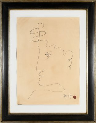 Jean Cocteau, Portrait, 1961, Ink on Paper-QFT-1249036