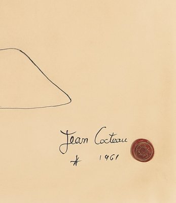 Jean Cocteau, Portrait, 1961, Ink on Paper-QFT-1249036