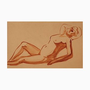 Jean Delpech - Nude - Original Watercolor on Paper - 1930s-ZCI-834633