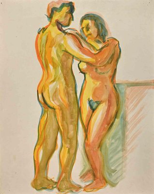 Jean Delpech, Nude, Original Watercolour, Mid-20th Century-ZCI-1422490