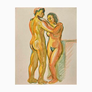 Jean Delpech, Nude, Original Watercolour, Mid-20th Century-ZCI-1422490