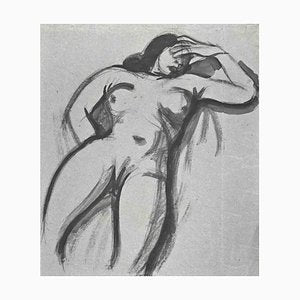 Jean Delpech, Nude, Original Watercolour, Mid-20th Century-ZCI-1422488