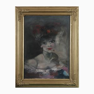 Jean-Gabriel Domergue, Portrait of a Parisian Woman, 1890s, Oil on Canvas-QOR-2017349