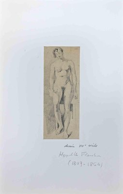 Jean-Hyppolyte Flandrin, Nude of Woman, Original Drawing, Mid-19th-Century-ZCI-1229846