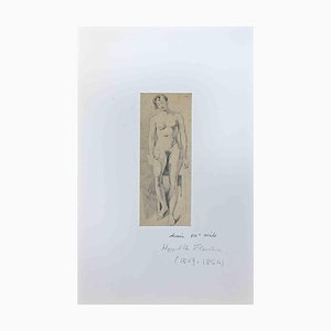 Jean-Hyppolyte Flandrin, Nude of Woman, Original Drawing, Mid-19th-Century-ZCI-1229846