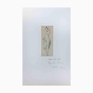 Jean-Hyppolyte Flandrin, Nude of Woman, Original Drawing, Mid-19th-Century-ZCI-1229851