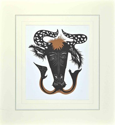 Jean Lurçat, Bull, Original Lithograph, Mid-20th-Century-ZCI-1260106