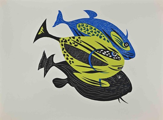 Jean Lurçat, Fishes, Woodcut, 1948-ZCI-1437087