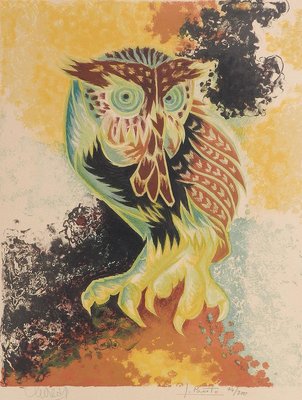 Jean Lurcat, Lithograph Owl, Unframed, 1940-1960s-ARU-838876