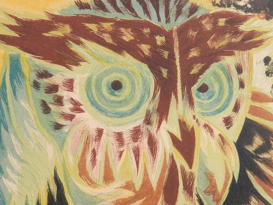 Jean Lurcat, Lithograph Owl, Unframed, 1940-1960s-ARU-838876