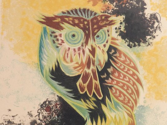 Jean Lurcat, Lithograph Owl, Unframed, 1940-1960s-ARU-838876