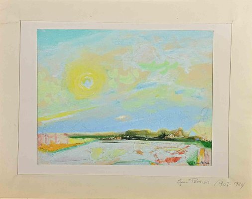 Jean Peltier, Landscape, Original Watercolor, Mid 20th Century-ZCI-1403462