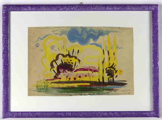 Jean-Raymond Delpech, Explosion of Colors, Original Drawing, 1960-ZCI-1221187