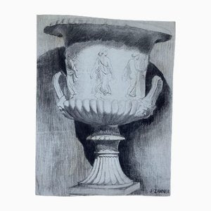 Jean Zannier, Medici Vase, Nantes School of Architecture, 1950, Drawing-QKG-2028729