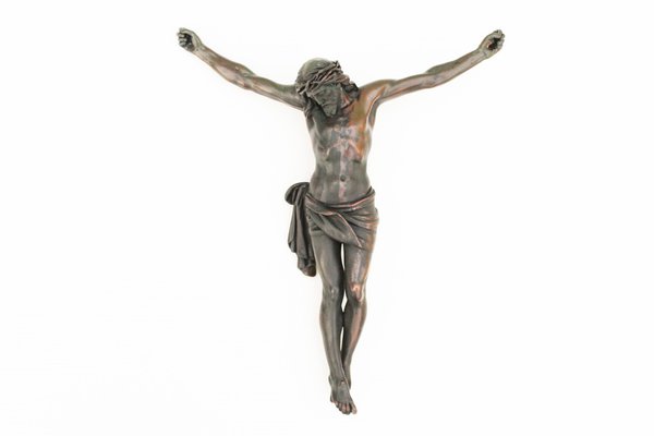 Jesus Crucifix in Copper Metal, South Germany, 19th Century-DUM-1783544