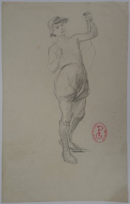 Jeune Homme au Chapeau Drawing by Georges Picard-KHH-545625