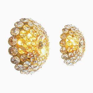 Jewel Crystal & Brass Wall Sconces from Palwa, Germany, 1960, Set of 2-DEK-1178909