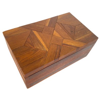 Jewelry Box in Wood with Geometrical Inlays, France, 1970s-UR-1723411