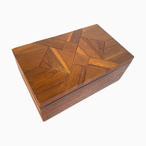 Jewelry Box in Wood with Geometrical Inlays, France, 1970s-UR-1723411