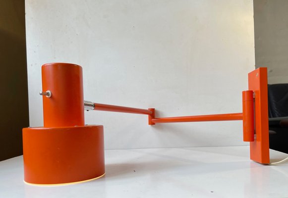 Jo Hammerborg Orange Scale Swing Arm Wall Lamp for Fog & Mørup, 1970s-LCR-1298622