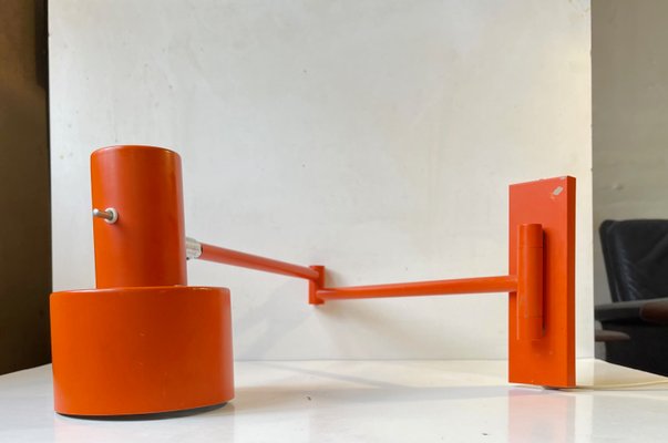 Jo Hammerborg Orange Scale Swing Arm Wall Lamp for Fog & Mørup, 1970s-LCR-1298622