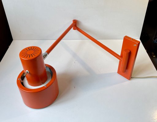 Jo Hammerborg Orange Scale Swing Arm Wall Lamp for Fog & Mørup, 1970s-LCR-1298622