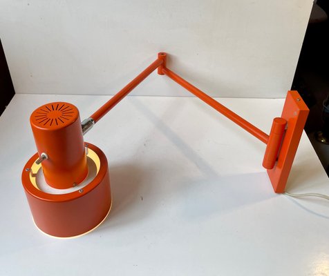 Jo Hammerborg Orange Scale Swing Arm Wall Lamp for Fog & Mørup, 1970s-LCR-1298622