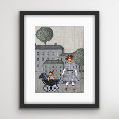 Joanna Wiszniewska Domańska, Paper Town - Girl with a Stroller, 2017-XHG-930605