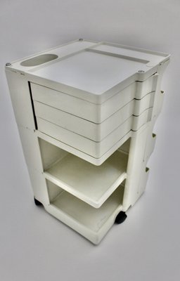 Joe Colombo White Plastic Storage Trolley Boy for Bieffeplast, Italy, 1970s-NB-1385599