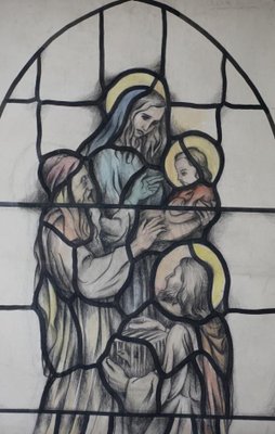 Jos van Dormolen, Mary & Jesus Church Window Design, 20th Century, Vidimus-HPP-1338239