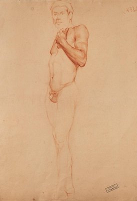 Joseph Kaplan, Nude, Sanguine on Paper, 1940s-ZCI-852367