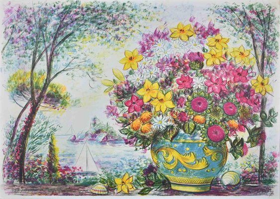 Jovan Vulic, Flowerpot, Original Lithograph, 1988-ZCI-1260131